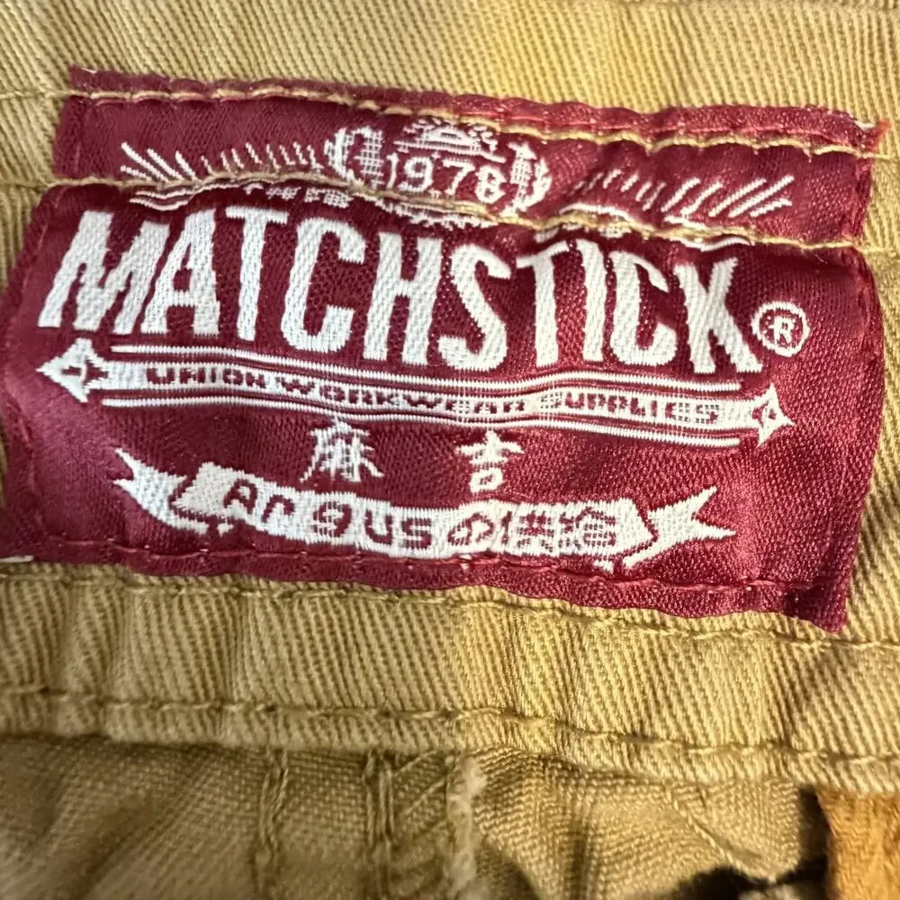 Matchstick‎ Men's 1978 Union Workwear Supplies Cargo Shorts Brown Beige Size 40